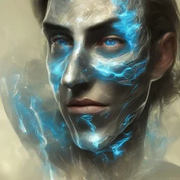 cyberblue, head, man, portrai, tron