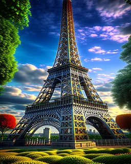 Eiffel Tower hyper-realistically detailed digital art