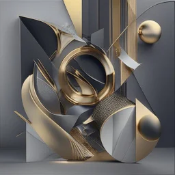 Create a visually striking abstract composition that embodies the essence of luxury and craftsmanship