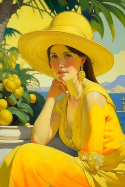 mexican cote d'azur woman yellow Neoclassicism