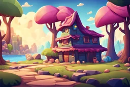 background casual game, cartoon, stylized