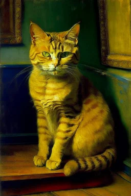 Portrait of a cat by Van Gogh