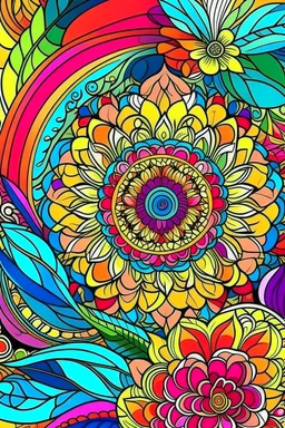 amazing mandala , colorful backwornd, adult book cover