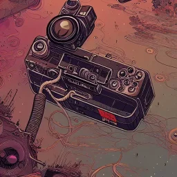 Camera., concept art, hyper detailed, asaf hanuka, dan mumford, kilian eng, post-apocalyptic, oil on canvas