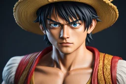 Luffy in 8k live action anime artstyle, one piece them, Young man, dynamic pose, intricate details, highly detailed, high details, detailed portrait, masterpiece,ultra detailed, ultra quality