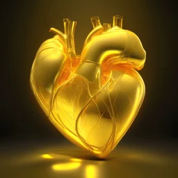 electric heart with translucent golden cloth