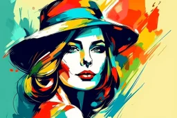 modern abstract woman painting vector