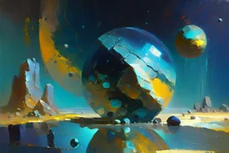 Exoplanet, stones, Lesser ury painting