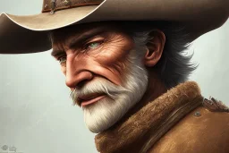 old RUGED cowboy face hat