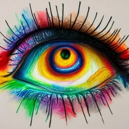 melted crayon drawing of rainbow eye with jewel as iris, 8k resolution, high-quality, fine-detail, muted colors,intricate, digital art, detailed matte, volumetric lighting, illustration, octane render