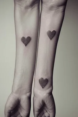 Small tattoos for a couple express eternal love Photorealistic