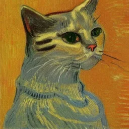 Portrait of a cat by Van Gogh