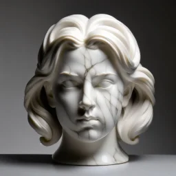 simple front view of a marble sculpted hair
