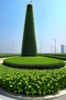 برج الكويت مزروع بالكامل