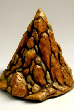 A small brown mountain painted by Antoni Gaudi