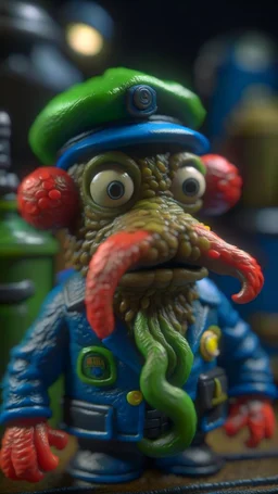 portrait of Cthulhu postman pat, shot on Hasselblad h6d-400c, zeiss prime lens, bokeh like f/0.8, tilt-shift lens 8k, high detail, smooth render, down-light, unreal engine, prize winning