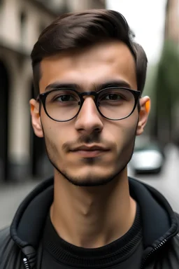 Mihajlo is a Bosnian and Serbian guy that wears glasses