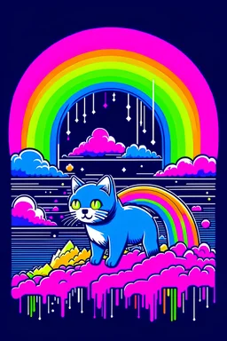 /imagine prompt: Nyan Cat::2 Vaporwave, glitch art, abstract expressionism, gradient design, whimsical, synthwave:: t-shirt vector, center composition graphic design, plain background::2 mockup::-2 --upbeta --ar 1:1