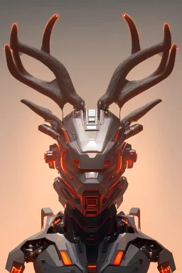 a beautiful full frame portrait digital painting of futuristic deer robot, wide angle view, close-up, macro lens, centered camera, titanium accents, intricate details, small minutiae, tiny features, particulars, colorful, 8k, least ambient occlusion, volumetric lighting, volumetric clouds