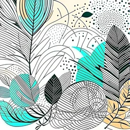 Abstract art nature background vector. Modern shape line art wallpaper. Boho foliage botanical tropical leaves and floral pattern design for home deco, wall art, social media post and story background