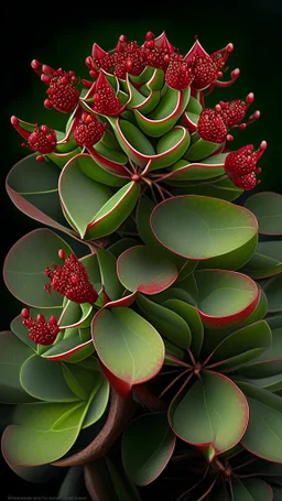 plano detalle de una Euphorbia pulcherrima