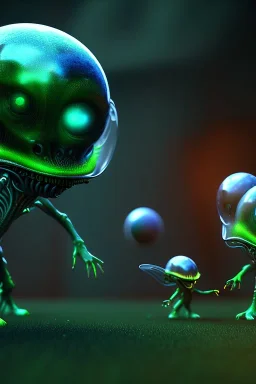 aliens earth, clean art NFT, blender 3d