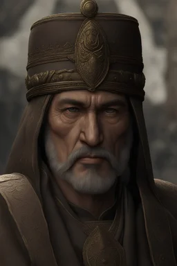 Draw Turkic ruler of the Great Seljuk Empire, ultra-realistic face, ultra-realistic, hyper-realistic face, distance shot, master shot, longshot, trending on artstation, 8k, Full HD, hyper-realistic, extreme details, cinematic, masterpiece, digital painting, digital art