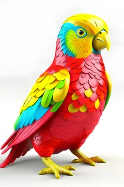 A cheerful, realistic and colorful turako bird looks at me full-length 8л