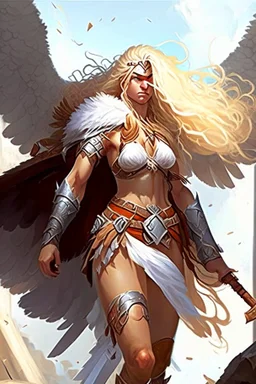 female traveler aasimar barbarian