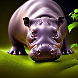 baby hippo, natural environment, photojournalism, hyper detailed, hyper realism