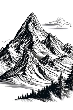 горы векторный рисунок