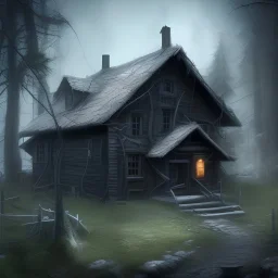 dark scary cabin in the woods