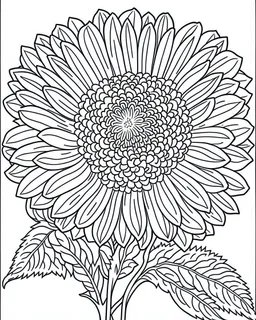 real massive Zinnia flower coloring page