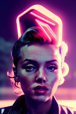 Ultra Realistic retro sci-fi scene, portrait, blonde woman, sweet young Marilyn Monroe face, perfect iris, tight latex coat, Strange planet background, Retro sci-fi style helmet, fog, rain, soft color, highly detailed, unreal engine 5, ray tracing, RTX, lumen lighting, ultra detail, volumetric lighting, 3d, finely drawn, high definition, high resolution.