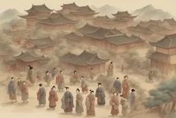 اشخاص وبيوت من الصين القديمه