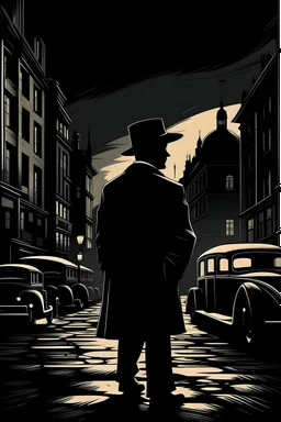 Can you create a poster of a LA noir style of London