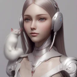 beautiful smooth realistic Japanese cat girl robot, full grows, extremely sharp detail, finely tuned detail, ultra high definition, 8 k, unreal engine 5, ultra sharp focus, accurate wings, in flying mode