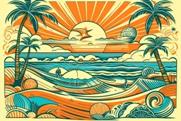 beach life graphic symbolism