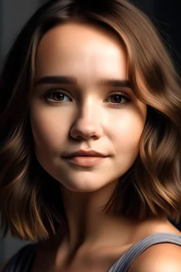 frontal beautiful caucasian woman, face mix from florence matousek and Scarlet Johannson and Jessica alba and Emilia Clarke with very soft and smooth edges, young version about 25 years old softer younger cheeks