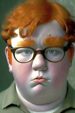 a fat ginger 13 year old boy with glasses