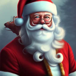 Santa Portrait of cute cat, perfect composition, hyperrealistic, super detailed, 8k, high quality, trending art, trending on artstation, sharp focus, studio photo, intricate details, highly detailed, by greg rutkowski