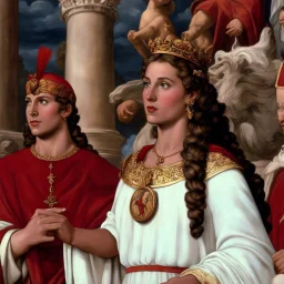 [clip by Sandra - Maria Magdalena 1985] Circe the incredible nymph with lovely braids in Sistine Chapel, she is surrounded by cardinals in the conclave