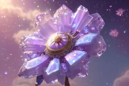 one big crystal subtle flower in a galactic ambiance of the sky, transparent petals, delicate colors, in the foreground, full of details, smooth, bright sunshine，soft light atmosphere, light effect，vaporwave colorful, concept art, smooth, extremely sharp detail, finely tuned detail, ultra high definition, 8 k, unreal engine 5, ultra sharp focus