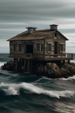 una casa sobre el mar