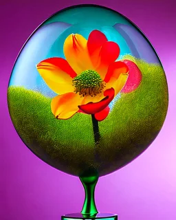 Surreal Waiizii Flower glass sculpture, Art by Joshy Sly,