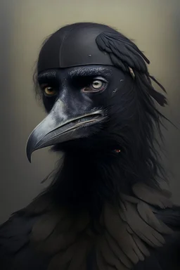 Portrait of human-crow hibrid
