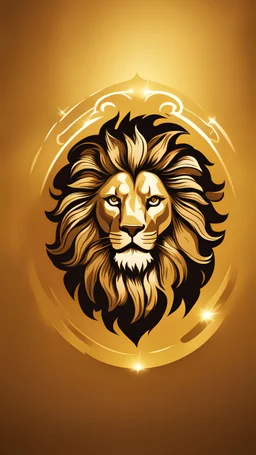 "Galatasaray's lion logo shining brightly on a golden background."