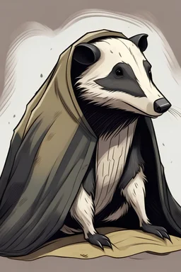 Badger wearing a cloak