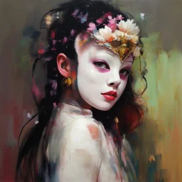 girl with a mask Contemporary art.