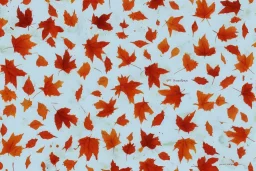 giftwrap pattern with watercolor of maple leaves, children's book illustration, white parchment paper, wrapping paper, white linen, in the style of e. h. shepard